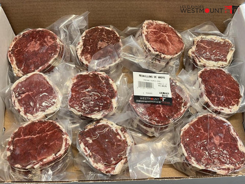 Box of Wagyu Beef Medallions Wrapped with Wagyu Bacon -